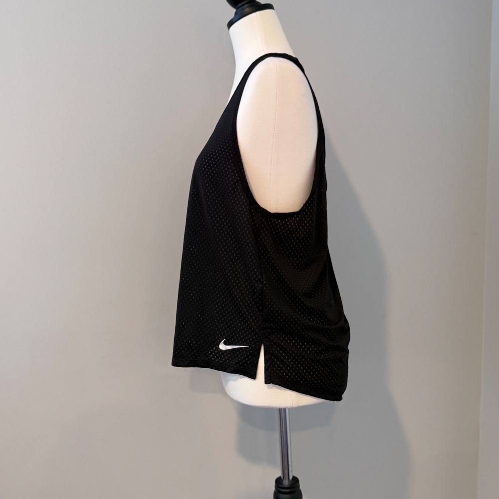 Nike Women's Black Mesh Athletic Tank Top Racerback Sleeveless Activewear - Picture 3 of 10